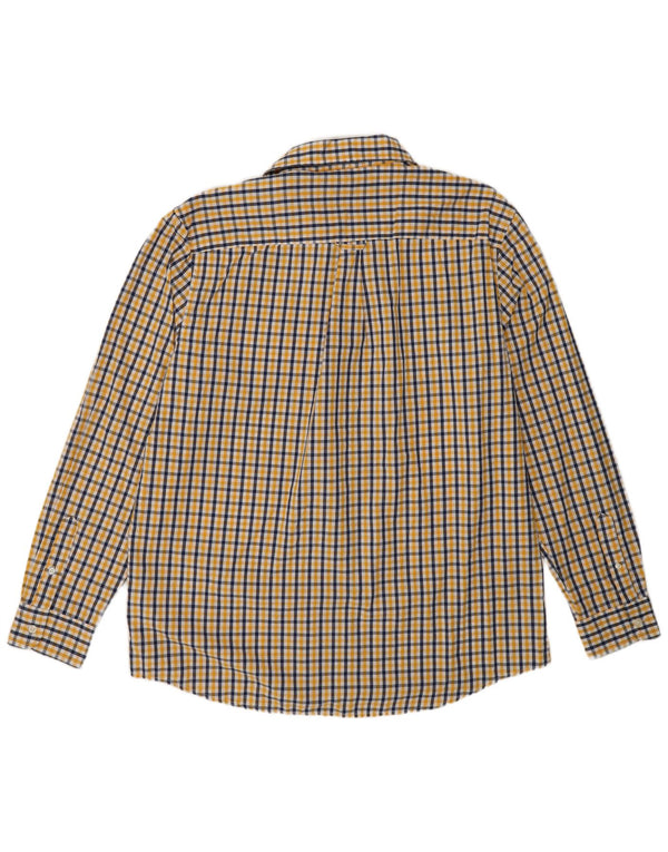 Chaps Herrenhemd XL, gelbe Gingham-Baumwolle
