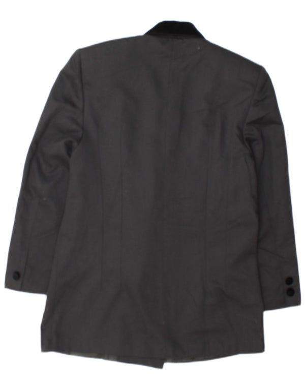 MISS H Zweireihiger Blazer für Damen, UK 14, Mittelgrau, Farbblock
