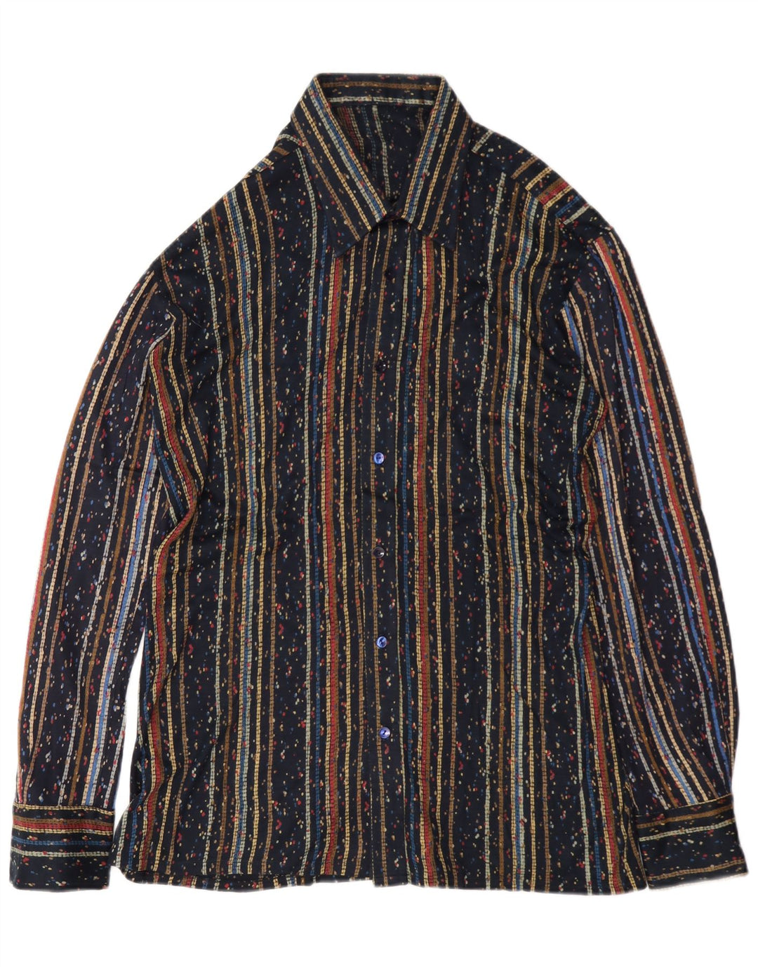 Vintage Herrenhemd Medium Marineblau gestreift