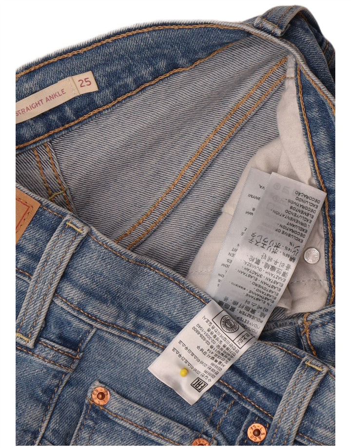 Levi's Damen Ribcage Straight Jeans W25 L29 Blaue Baumwolle