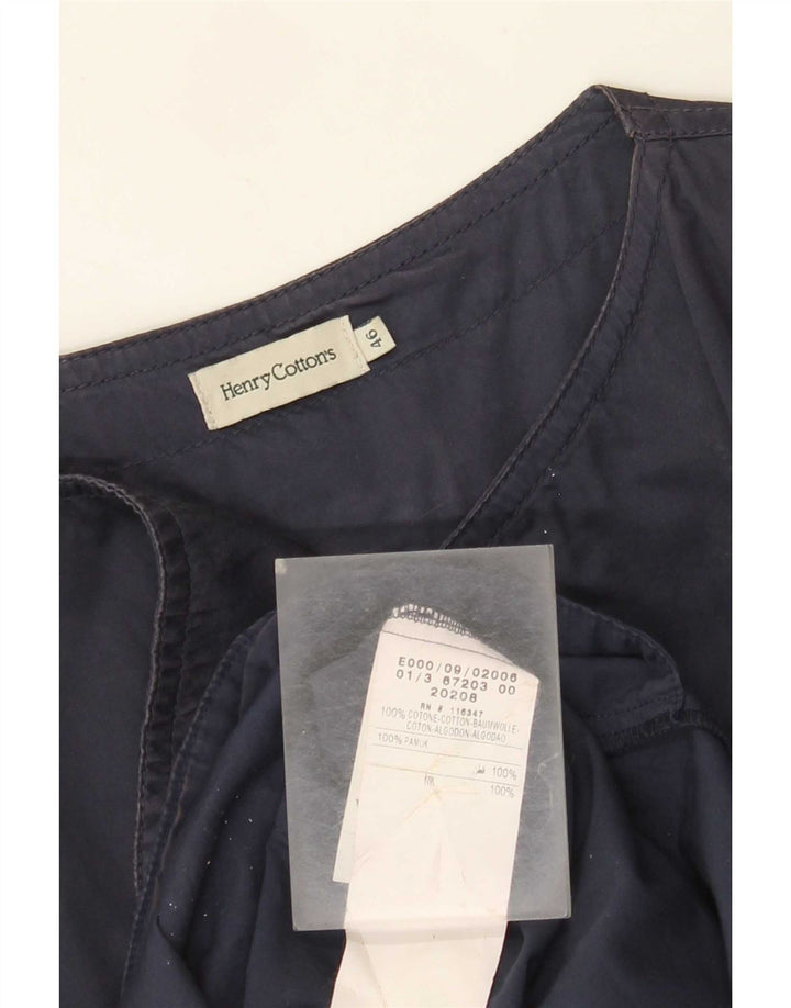 Henry Cottons Damen Wickelkleid IT 46 Große marineblaue Baumwolle