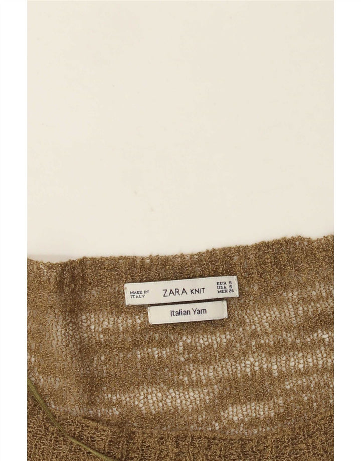 Zara Damen-Oversize-Blusenoberteil, Gr. 10, Small Khaki