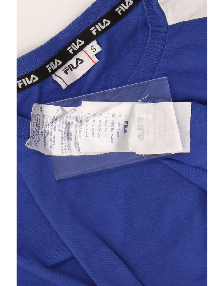 FILA Herren-T-Shirt mit Grafik, Größe S, Blau, Colourblock-Baumwolle