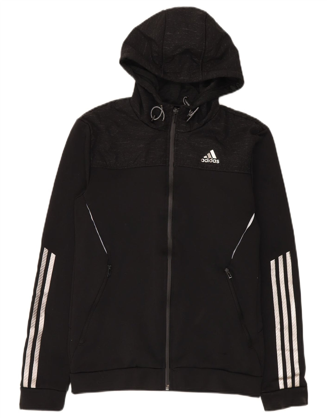 Adidas Herren Zip Hoodie Pullover Small Schwarz Polyester