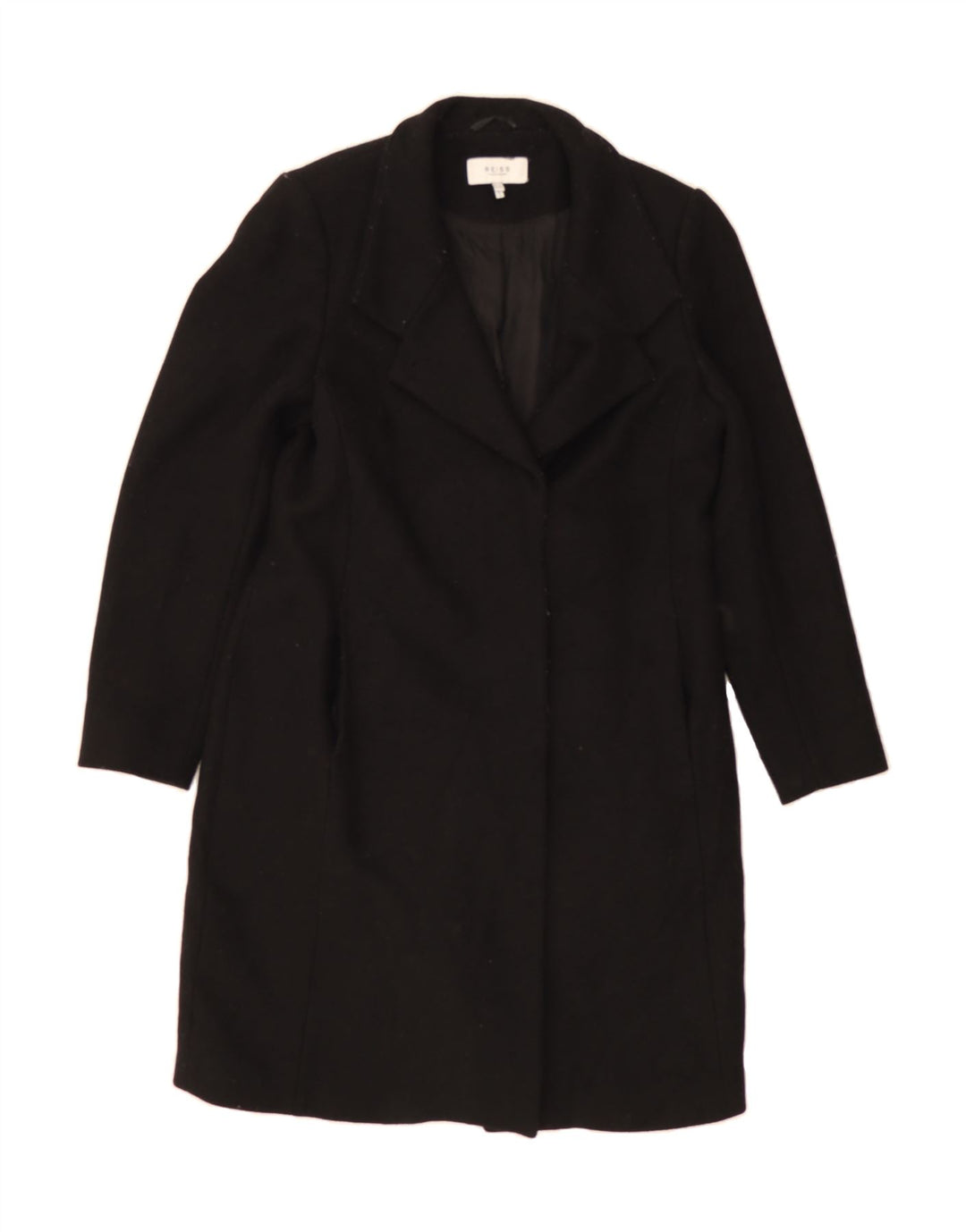 REISS Womens Overcoat UK 12 Medium Black Wool Vintage Reiss and Second-Hand Reiss from Messina Hembry 