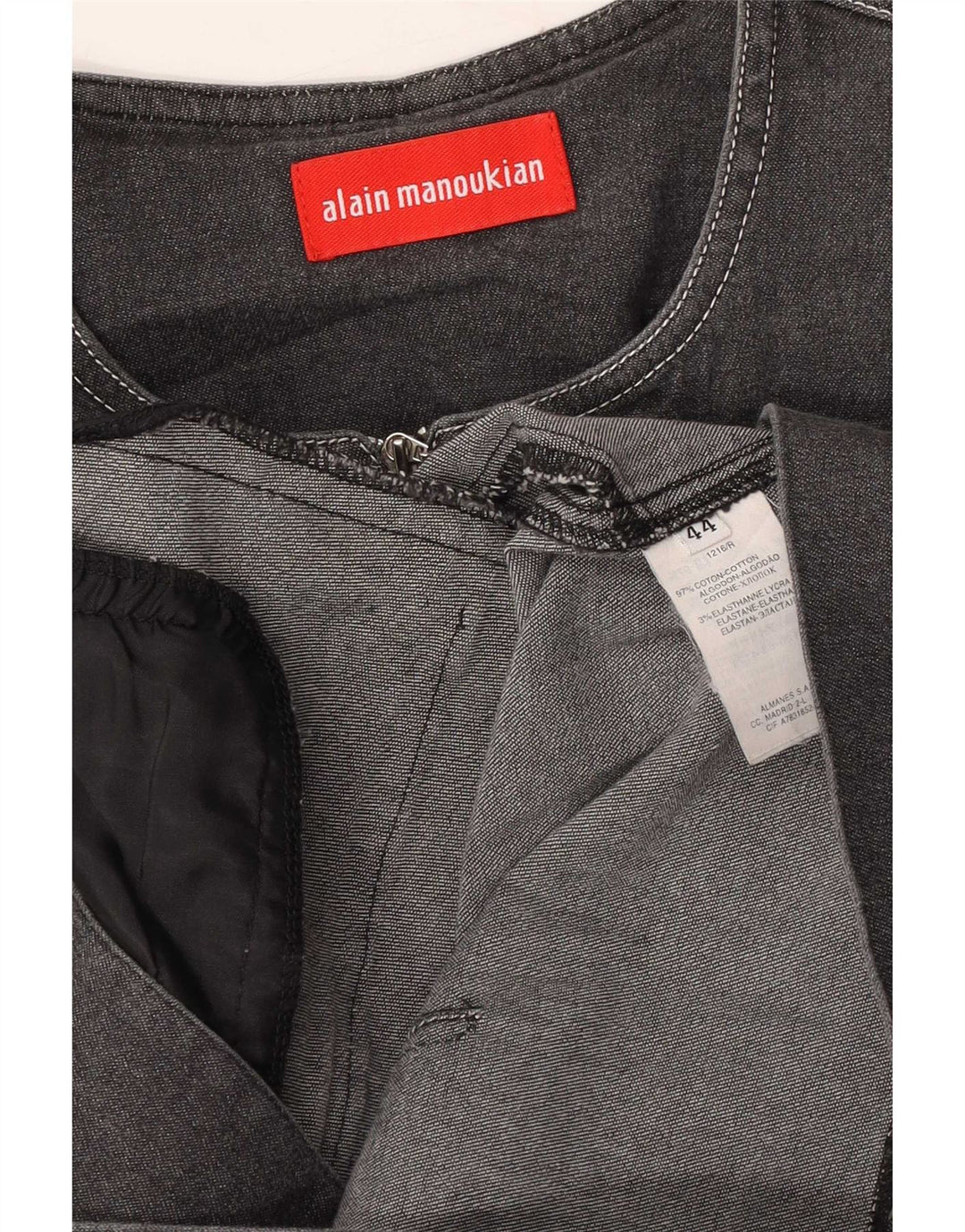 Alain Manoukian Damen Denim Blazer Jacke IT 44 Mittelgraue Baumwolle
