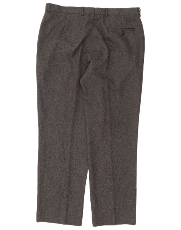 Gerade Herren-Anzughose von Marks & Spencer, W36, L31, grau, Polyester