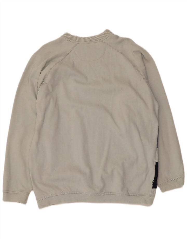 Ellesse Herren-Sweatshirt-Pullover aus mittelblauer, gestreifter Baumwolle
