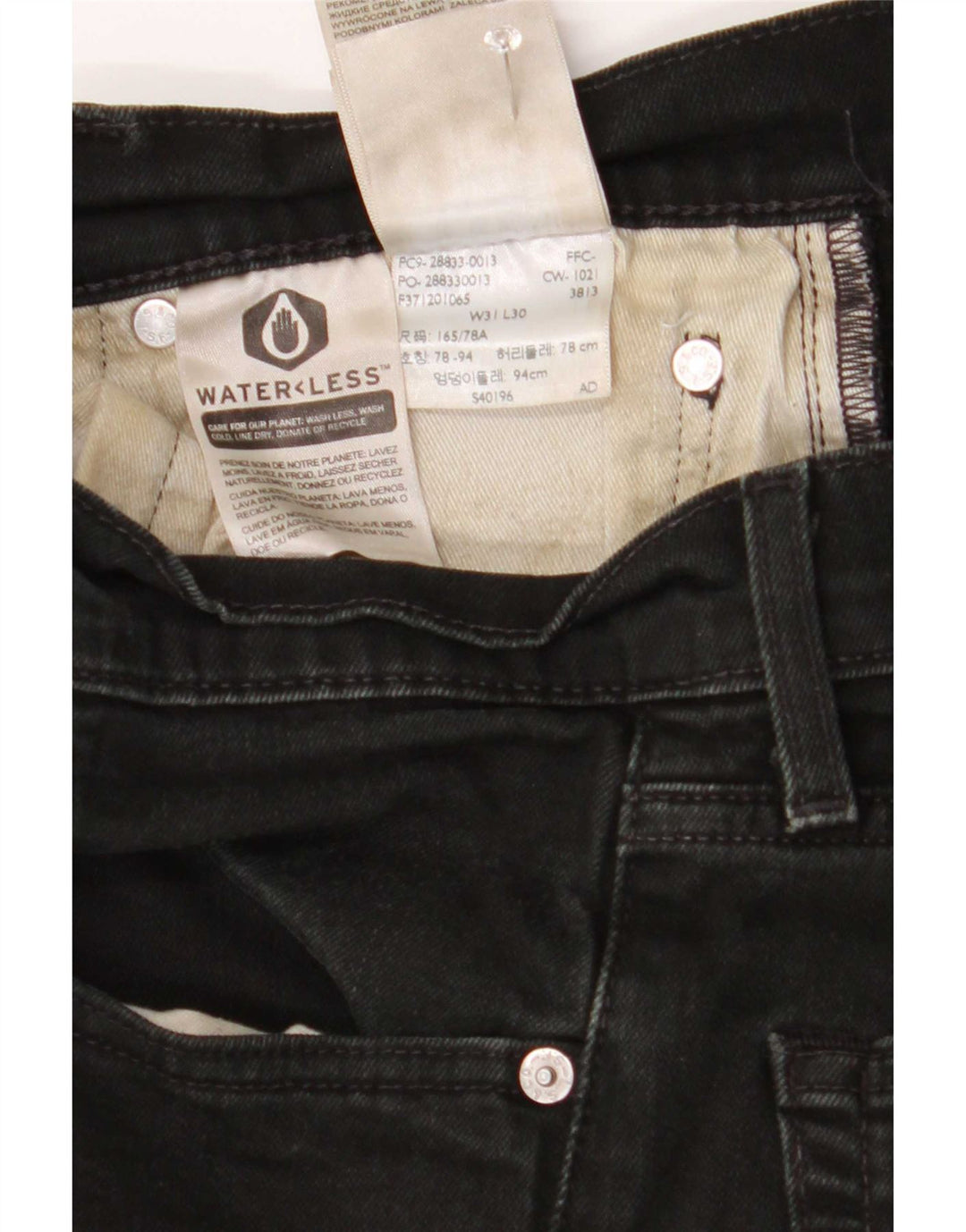 Levi's Herren Slim Jeans W31 L30 Schwarze Baumwolle