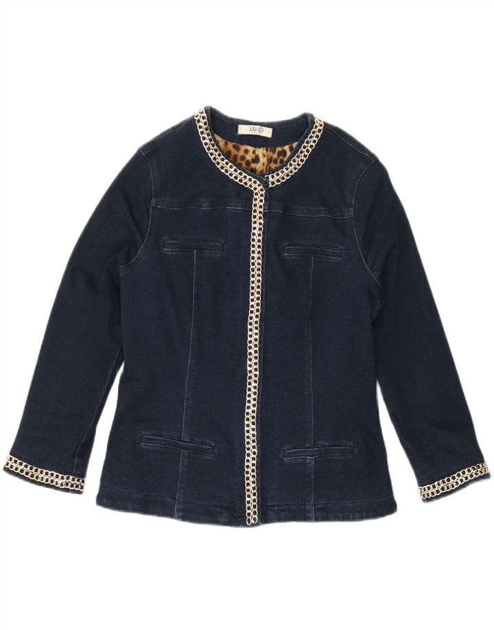 Liu Jo Damen Jeansjacke mit 3/4-Ärmeln, Größe S, Marineblau