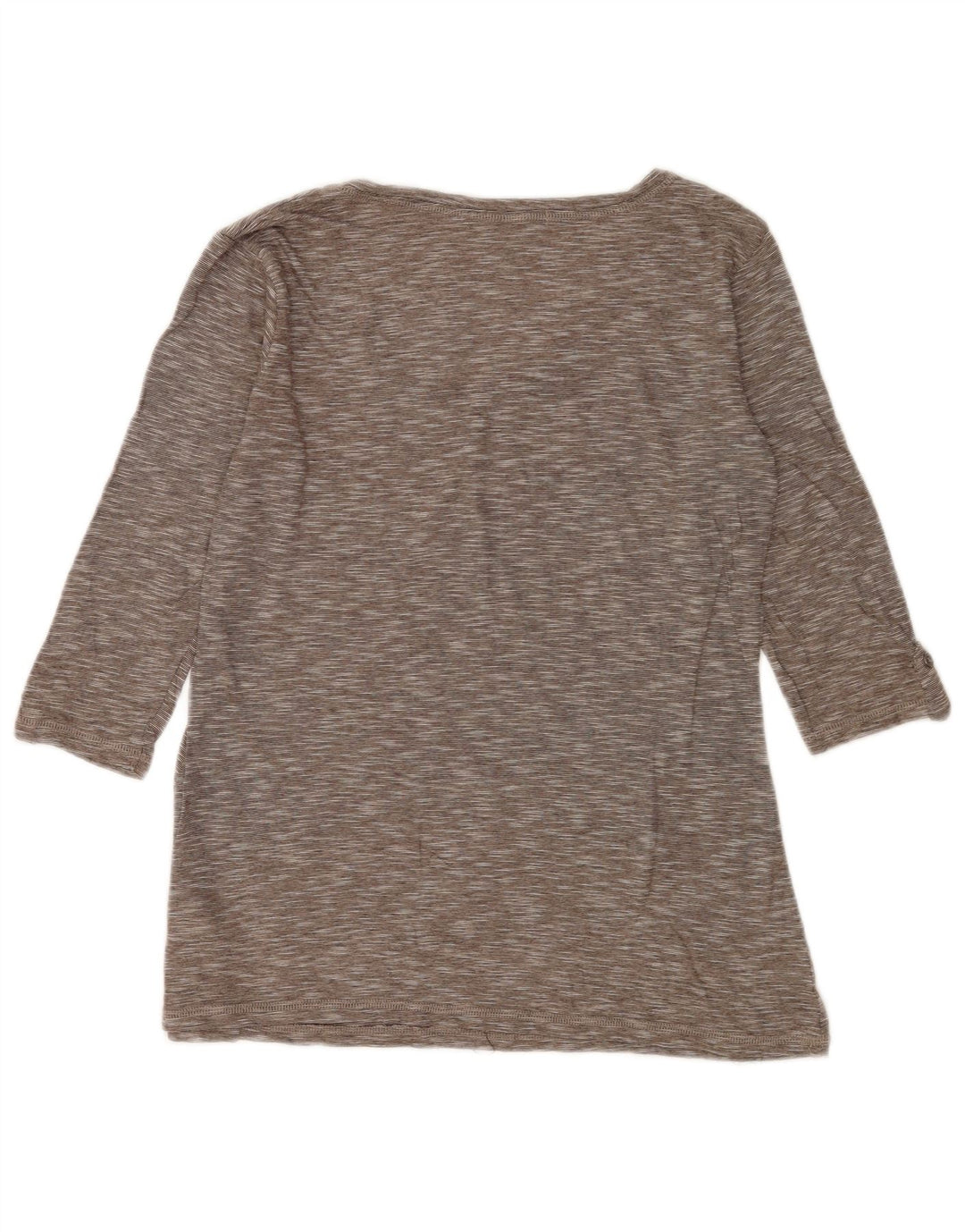 Marks & Spencer Damen-Top, 3/4-Ärmel, UK-Größe 12, mittelgrau gefleckte Baumwolle