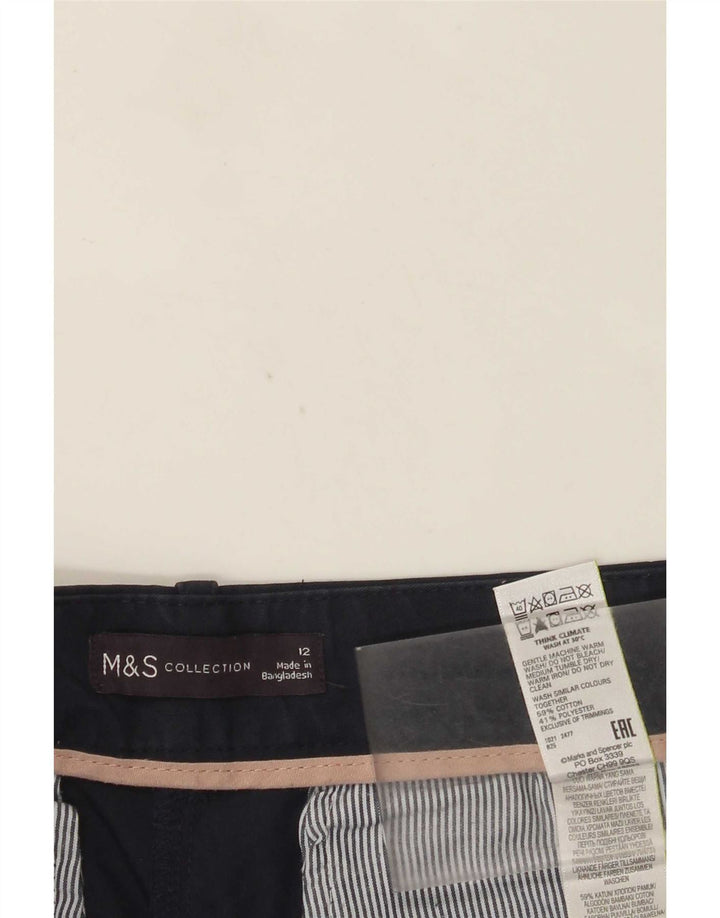 Marks & Spencer Damen Chinoshorts UK 12 Medium W32 Marineblaue Baumwolle