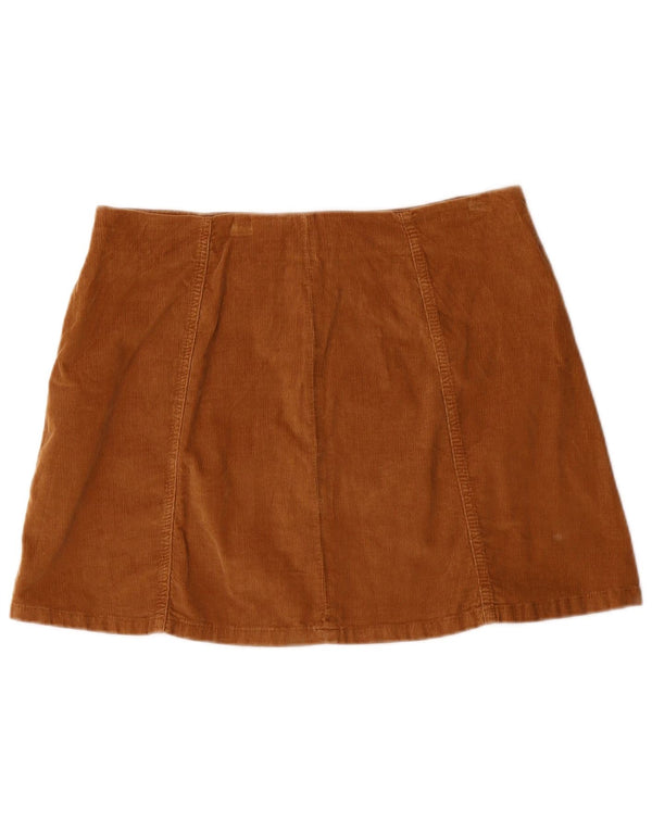 Superdry Minirock aus Cord für Damen mit niedriger Taille, Größe L, W34, Braun, Baumwolle