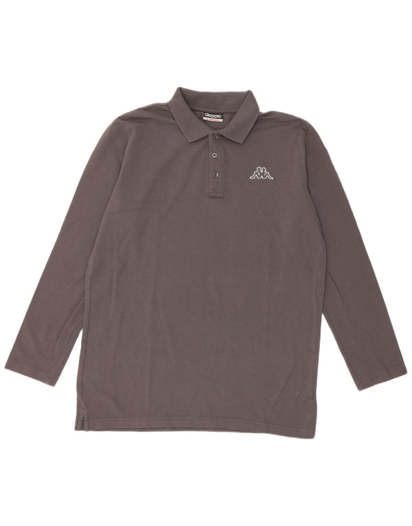 Kappa Mens Long Sleeve Polo Shirt Large Grey Cotton