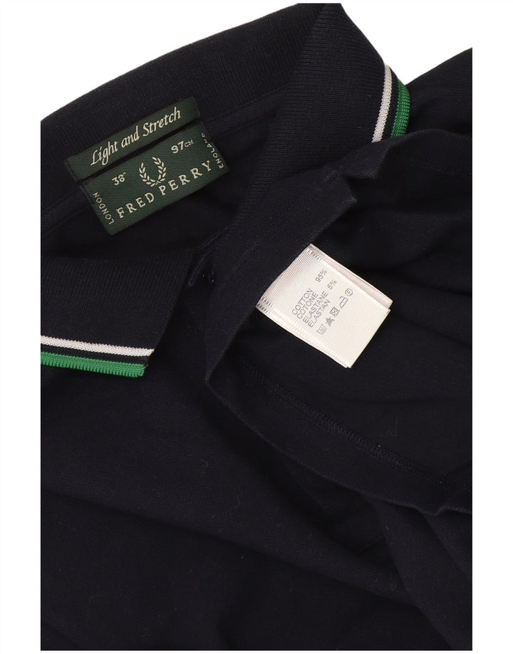 Fred Perry Herren-Poloshirt, klein, marineblau, gestreift, Baumwolle