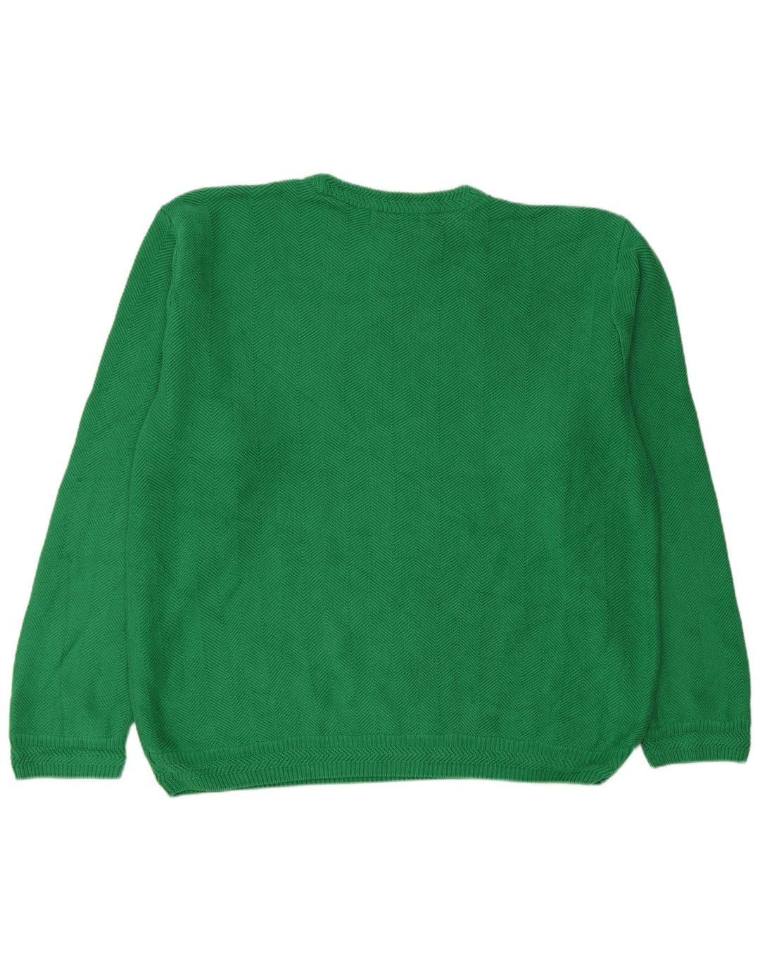 Chaps Herren-Pullover mit Rundhalsausschnitt, XL, grüne Baumwolle mit Fischgrätenmuster