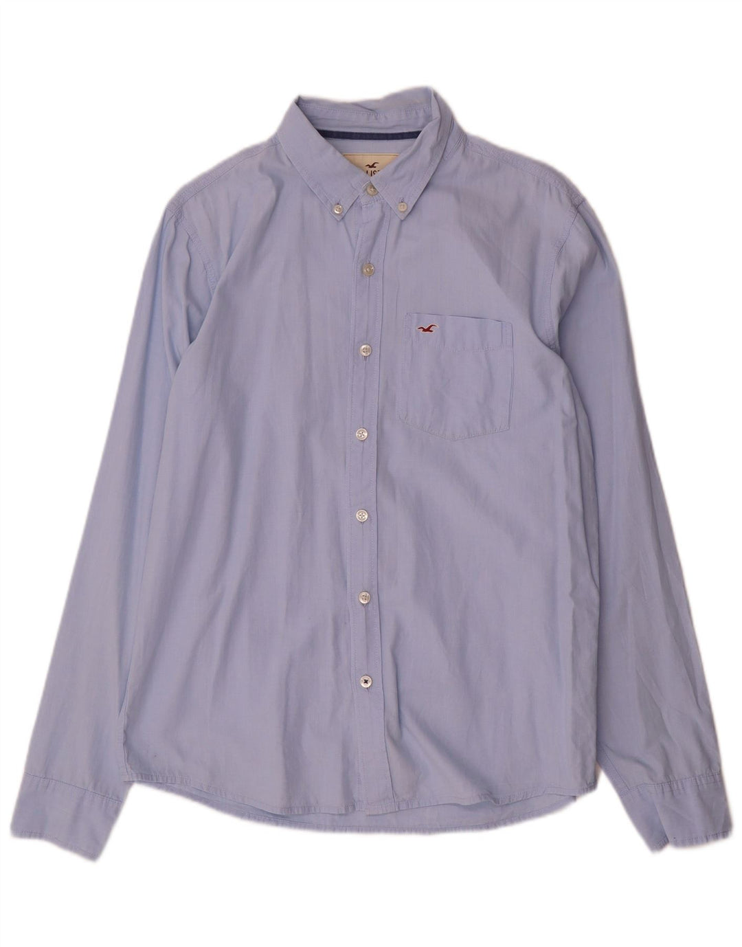 Hollister Herren-Hemd, groß, aus blauer Baumwolle