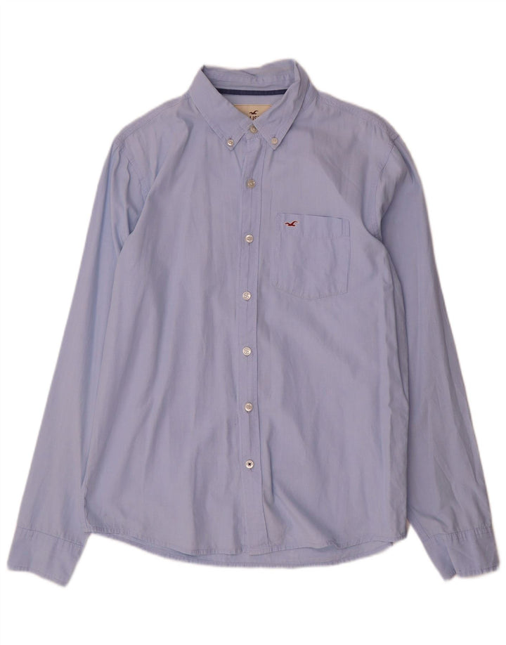 Hollister Herren-Hemd, groß, aus blauer Baumwolle
