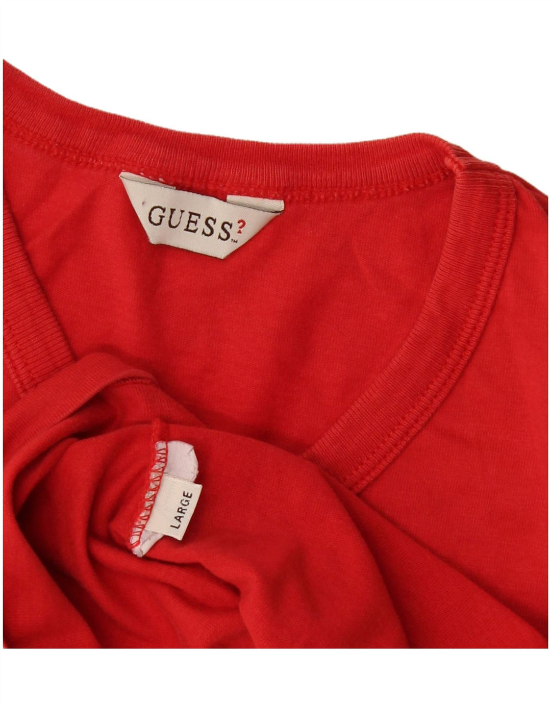 Guess Grafik-T-Shirt-Oberteil für Damen, UK 14, Größe L, Rot