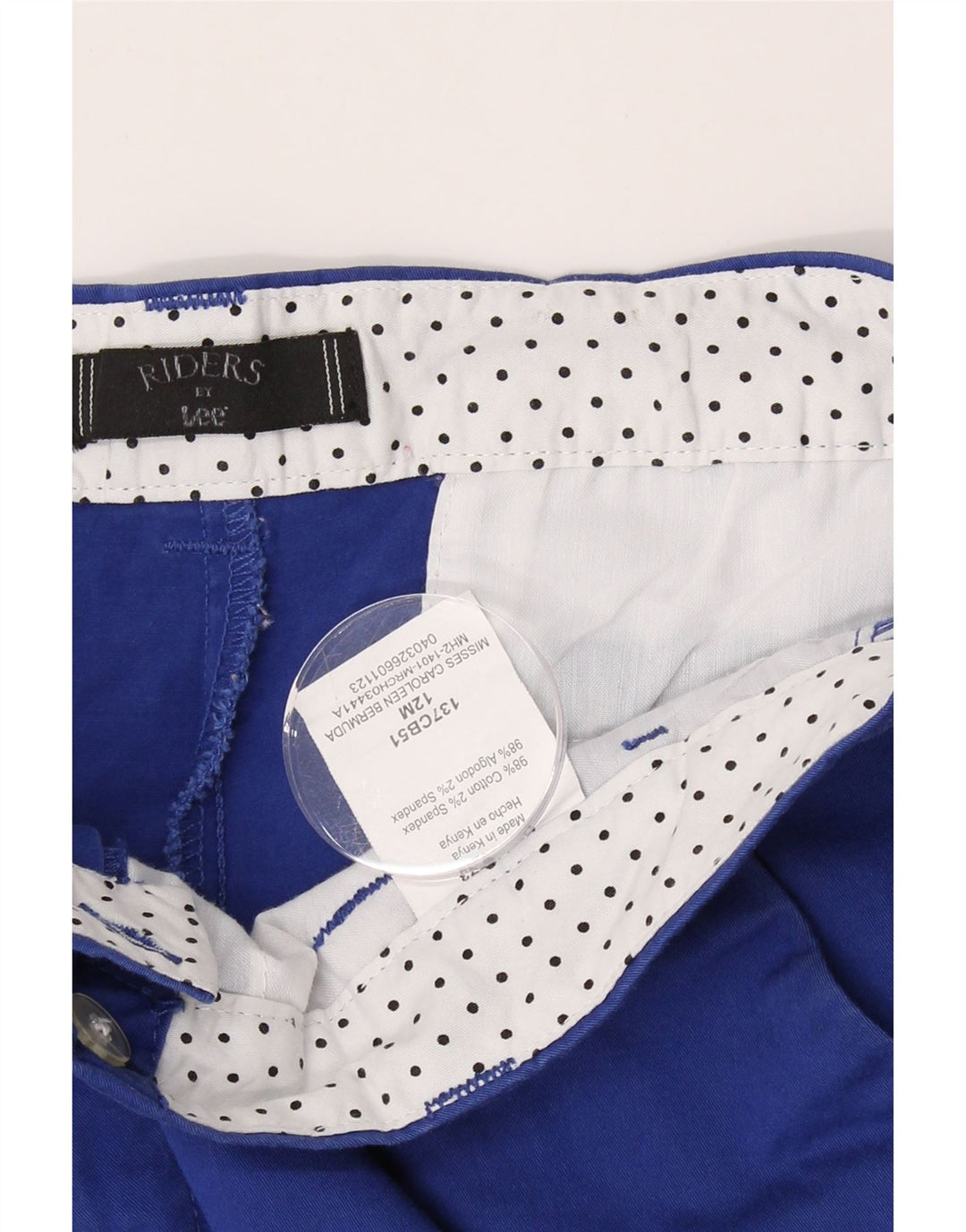 LEE Womens Riders Chino Shorts US 12 Large W34 Blue Cotton Vintage Lee and Second-Hand Lee from Messina Hembry 