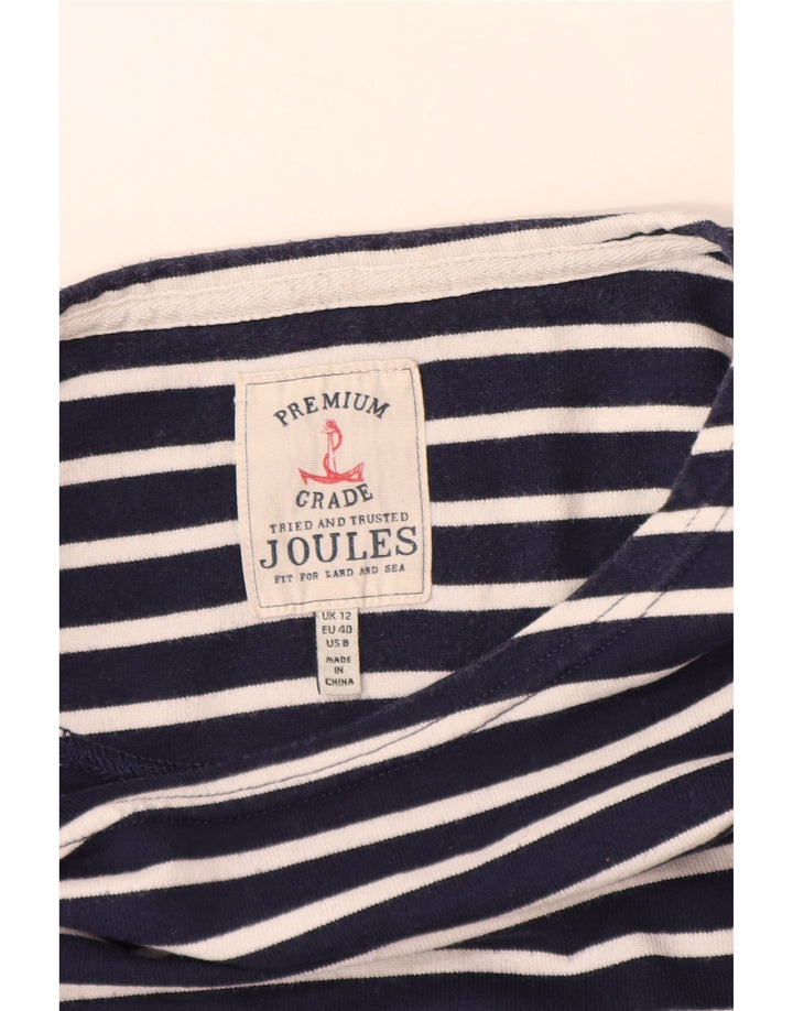 JOULES Damen Top Langarm UK 12 Mittel Marineblau gestreift Baumwolle