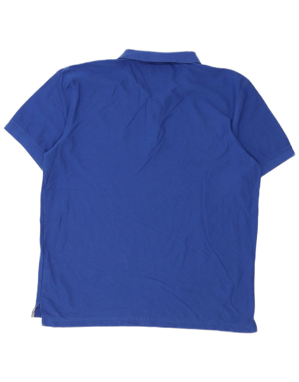 Tommy Hilfiger Herren-Poloshirt mit normaler Passform, 2XL, blaue Farbblock-Baumwolle