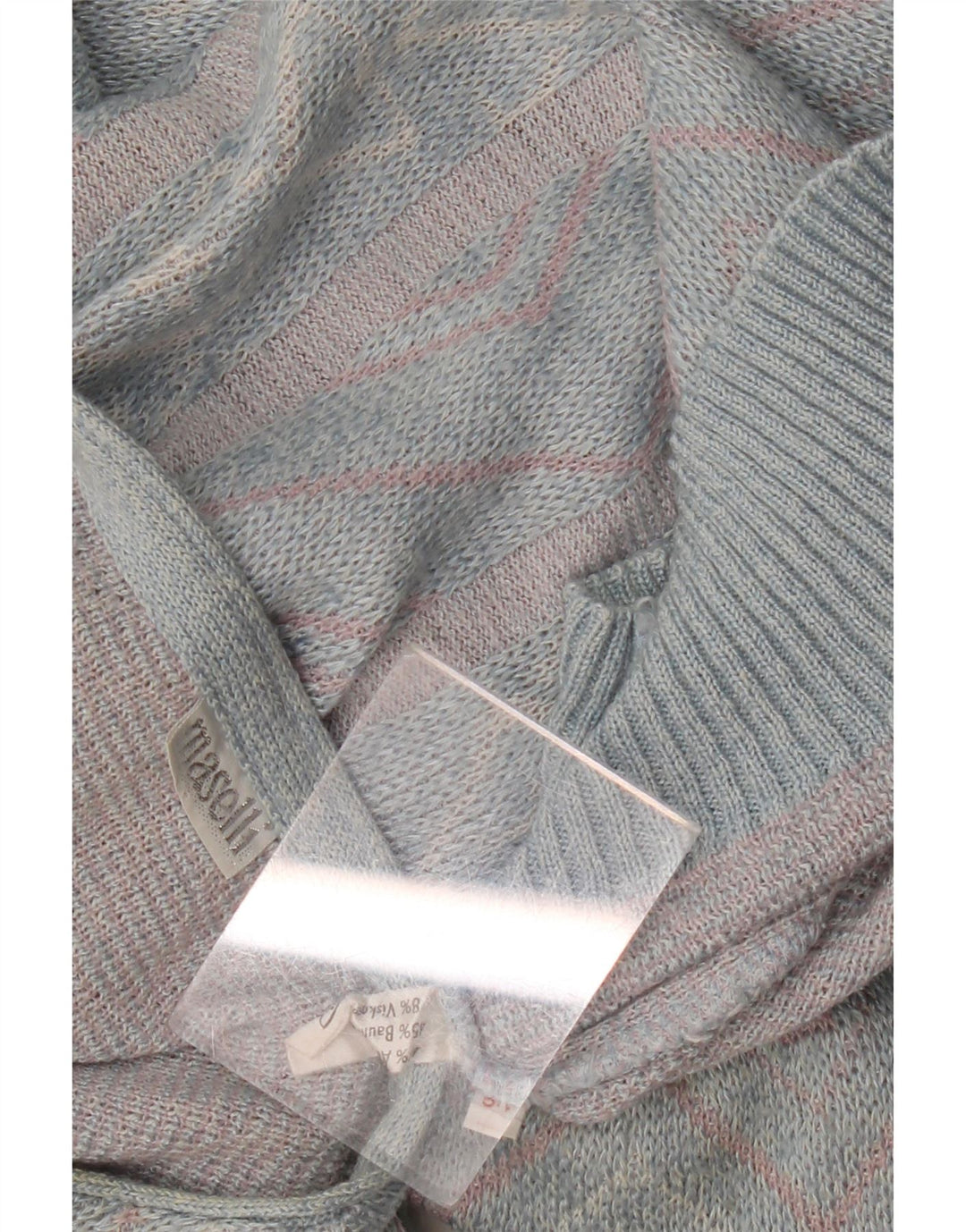 Maselli Damen-Pullover mit U-Boot-Ausschnitt IT 54 3XL Blau Argyle/Diamant