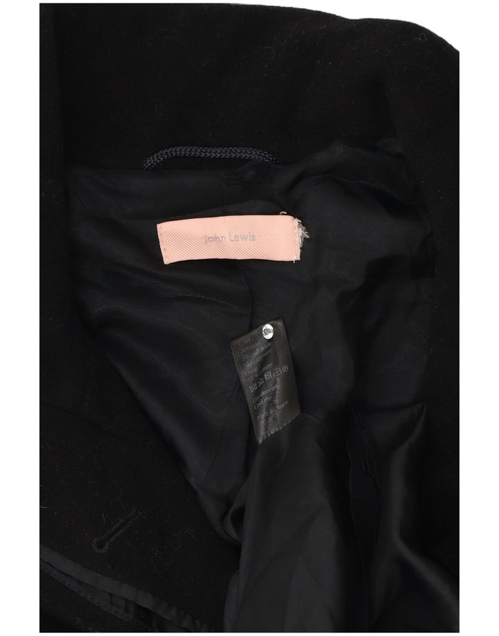 John Lewis Damen Mantel UK 18 XL Schwarze Wolle