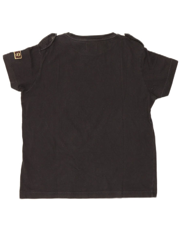 Datch Mädchen-T-Shirt mit Militärgrafik, 11–12 Jahre, Größe L, Schwarz