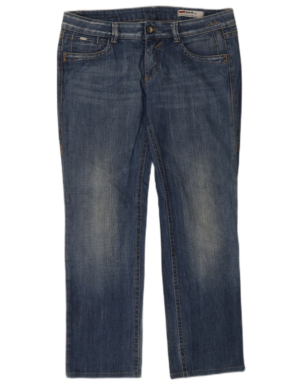 GAS Damen Straight Jeans W33 L30 Blaue Baumwolle