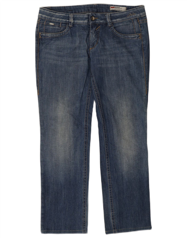 GAS Damen Straight Jeans W33 L30 Blaue Baumwolle