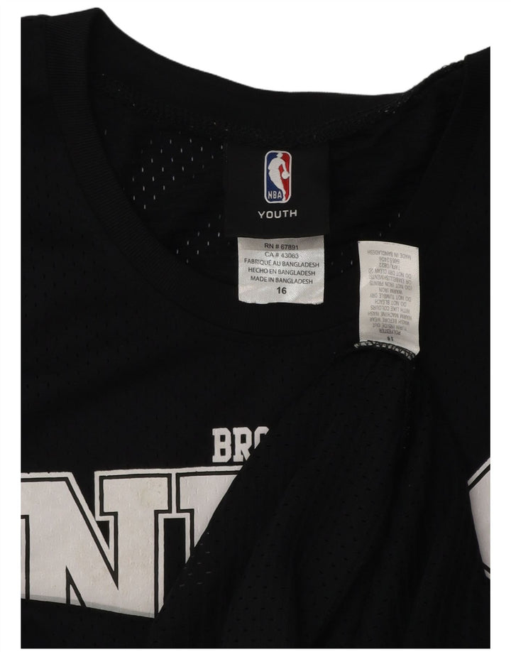 NBA Boys Brooklyn Nets Grafik-Trägershirt, 15–16 Jahre, schwarzes Polyester