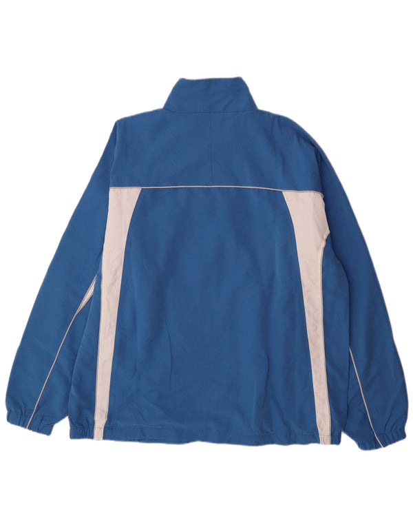 Asics Herren-Trainingsanzug-Top-Jacke, 2XL, blaues Colourblock-Polyester