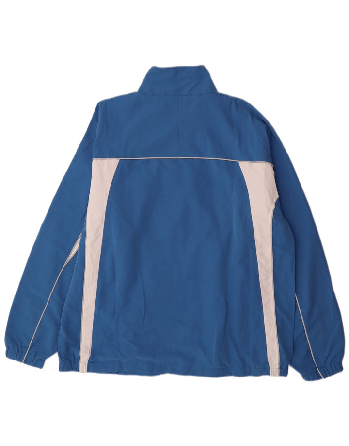 Asics Herren-Trainingsanzug-Top-Jacke, 2XL, blaues Colourblock-Polyester