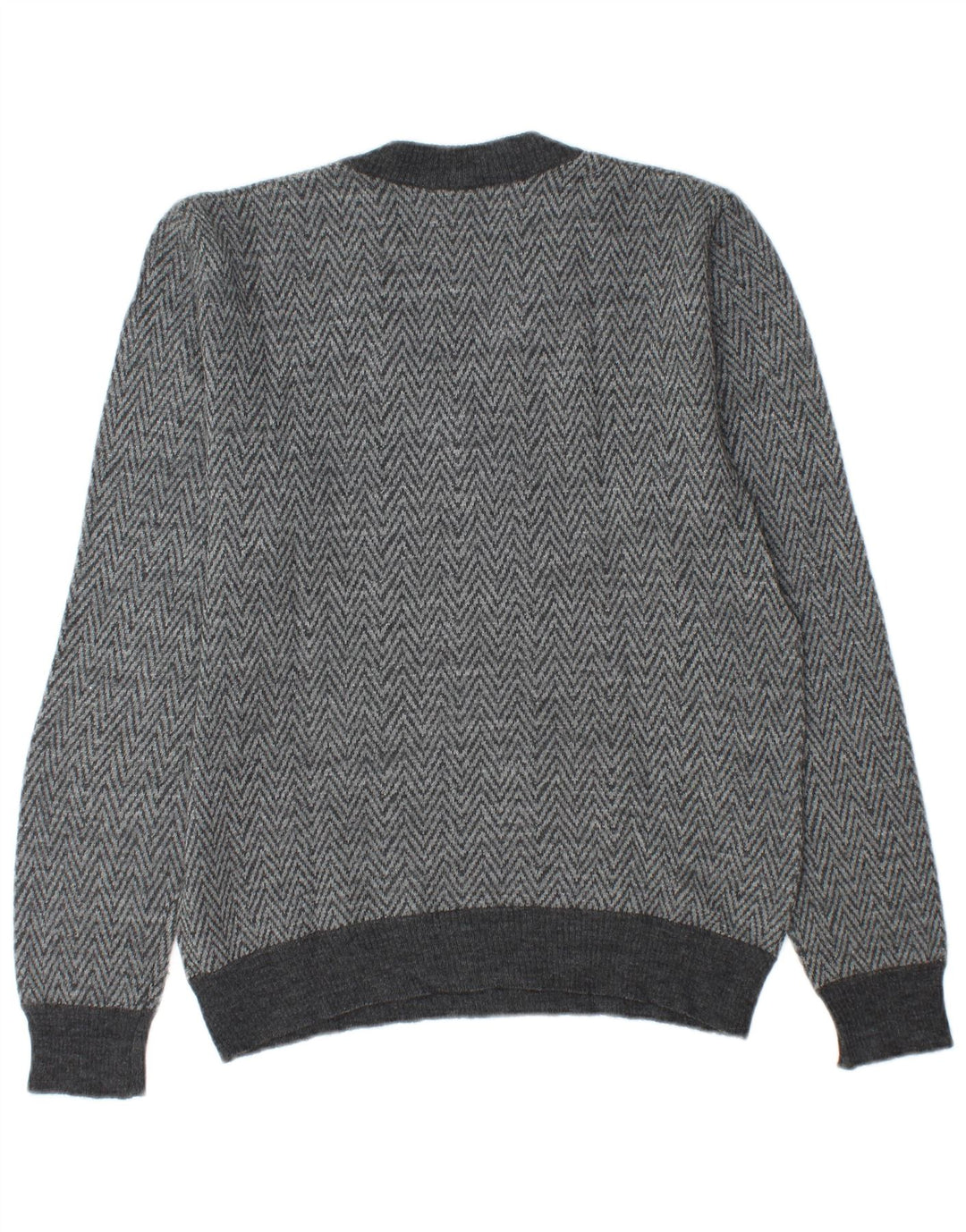 ALMIRA Herren-Pullover mit V-Ausschnitt, klein, grau, Chevron