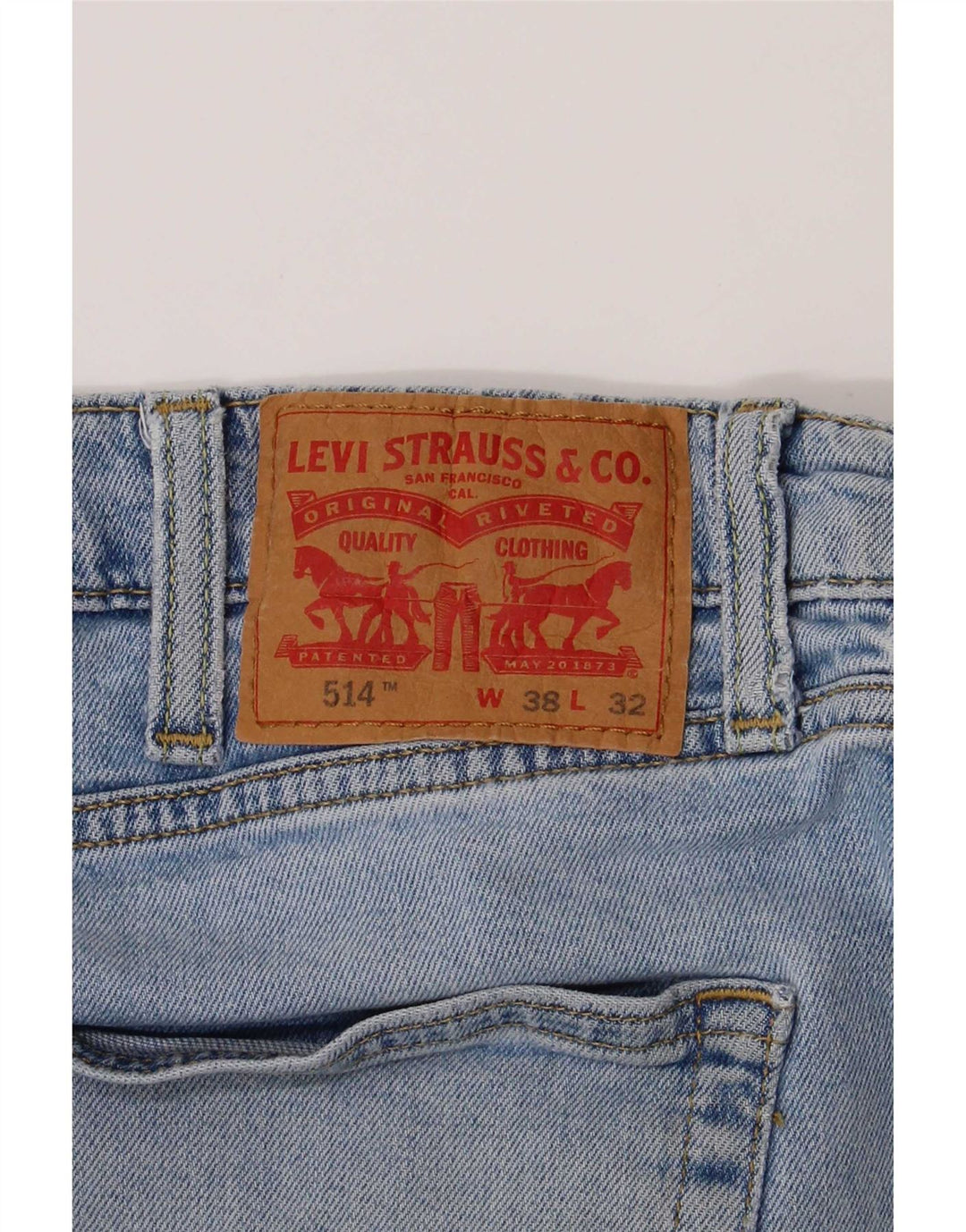 Levi's Herren 514 Straight Jeans W38 L32 Blaue Baumwolle