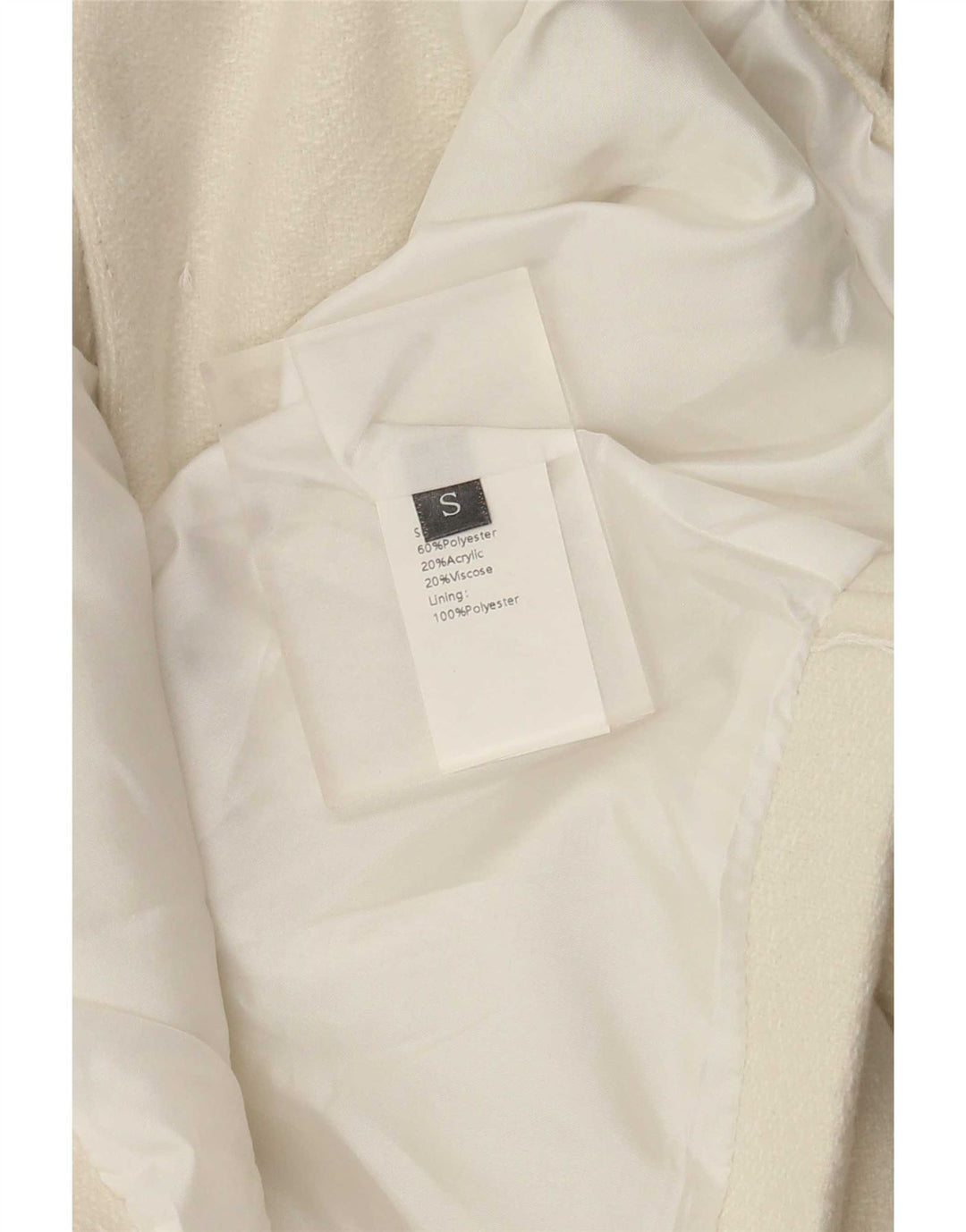 Vintage Damen Bolero Jacke UK 10 Small Off White Polyester