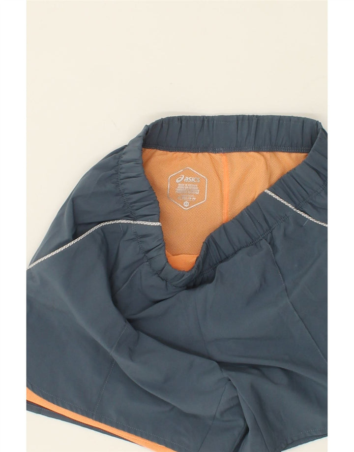 ASICS Womens Sport Shorts UK 4 XS Blue Polyester Vintage Asics and Second-Hand Asics from Messina Hembry 