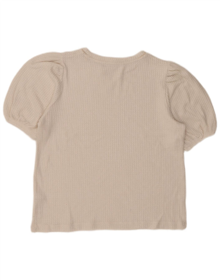 Marks & Spencer Damen Blusentop UK 14 Mittelweiße Viskose