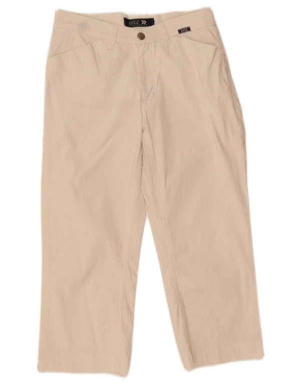 Rifle Damen Gerade Caprihose W30 L20 Weiß Polyamid