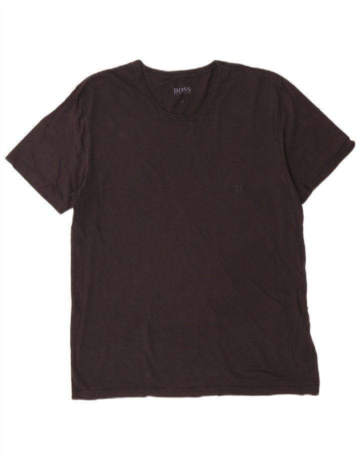 Hugo Boss Herren T-Shirt Top Large Schwarz Baumwolle