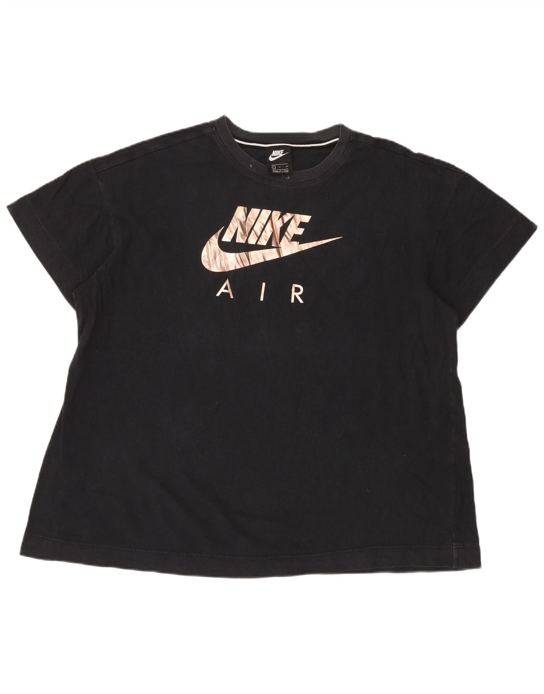 NIKE Damen-T-Shirt in Übergröße mit Grafik, UK 10, Größe S, Schwarz