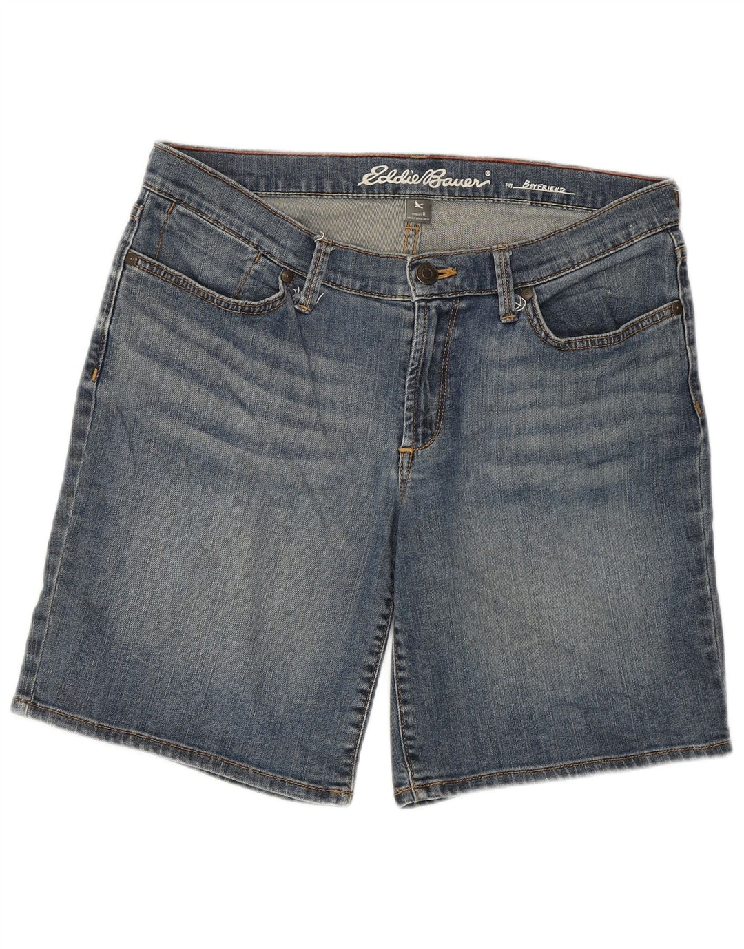 Eddie Bauer Damen Boyfriend-Jeansshorts US 8 Medium W32 Blaue Baumwolle