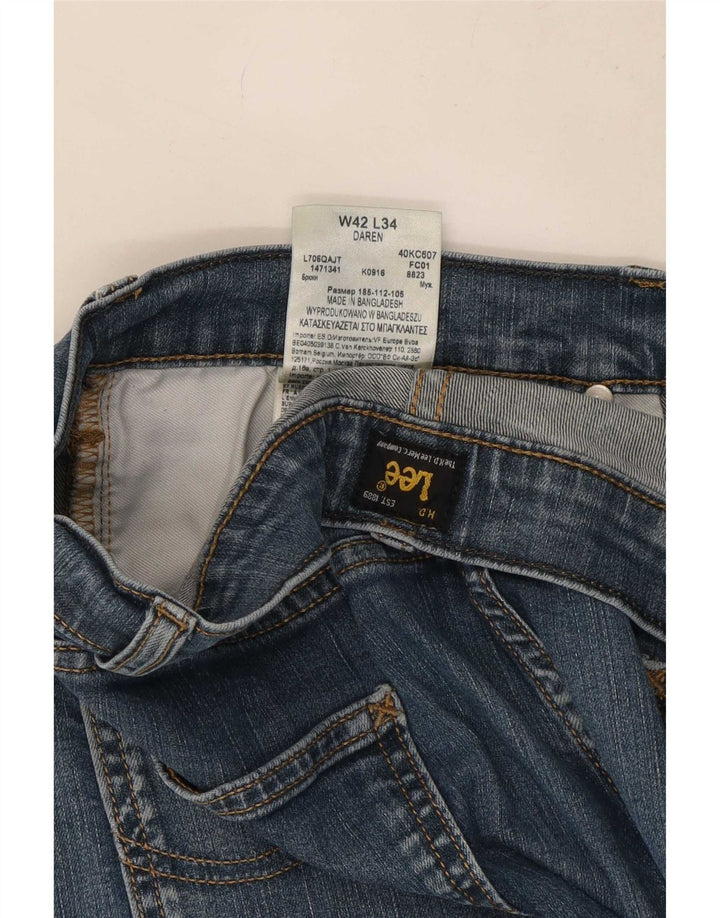 Lee Herren Daren Straight Jeans W42 L34 Blaue Baumwolle