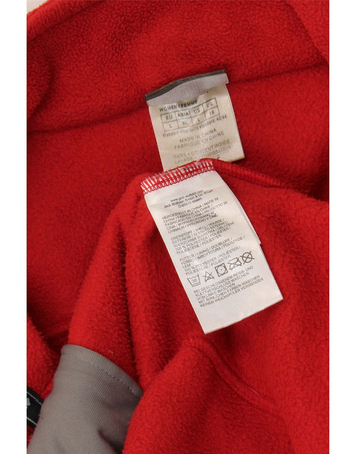 Jack Wolfskin Damen Liner Fleecejacke UK 16 Large Rot Polyester