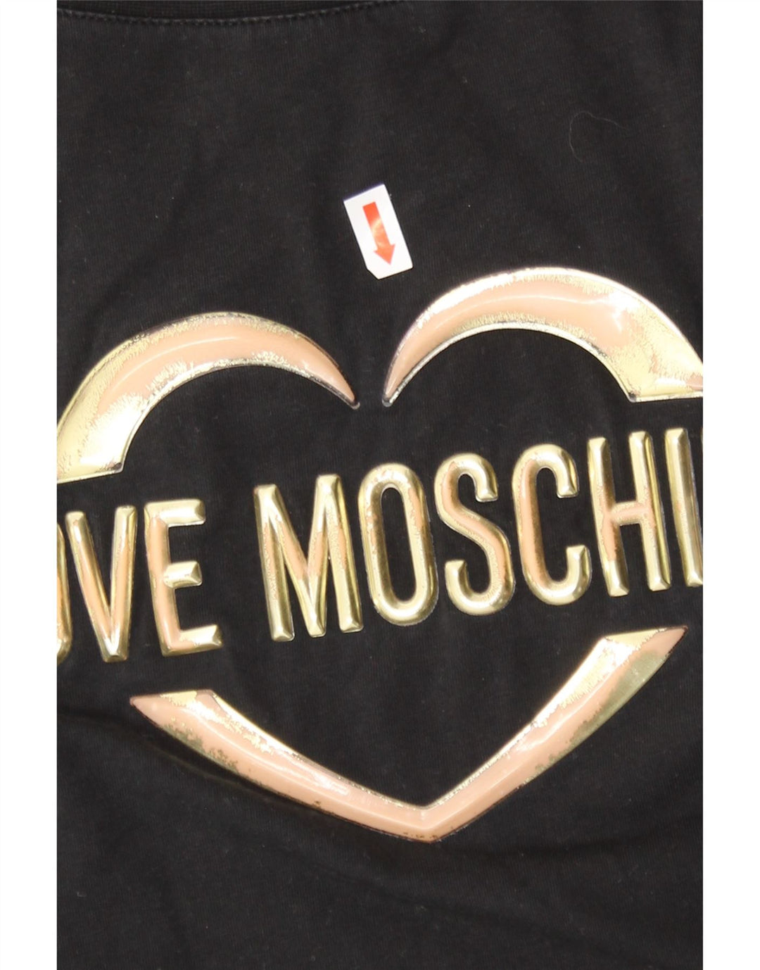 Moschino Damen Grafik-T-Shirt-Oberteil UK 14 Large Schwarz