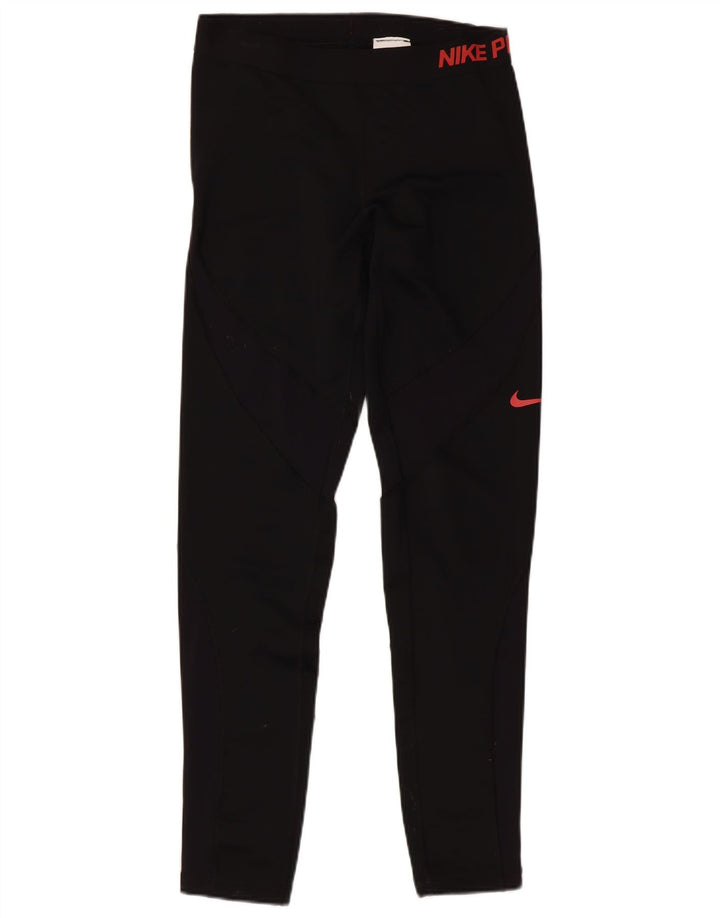 Nike Womens Graphic Leggings UK 14 Large Schwarz Polyester