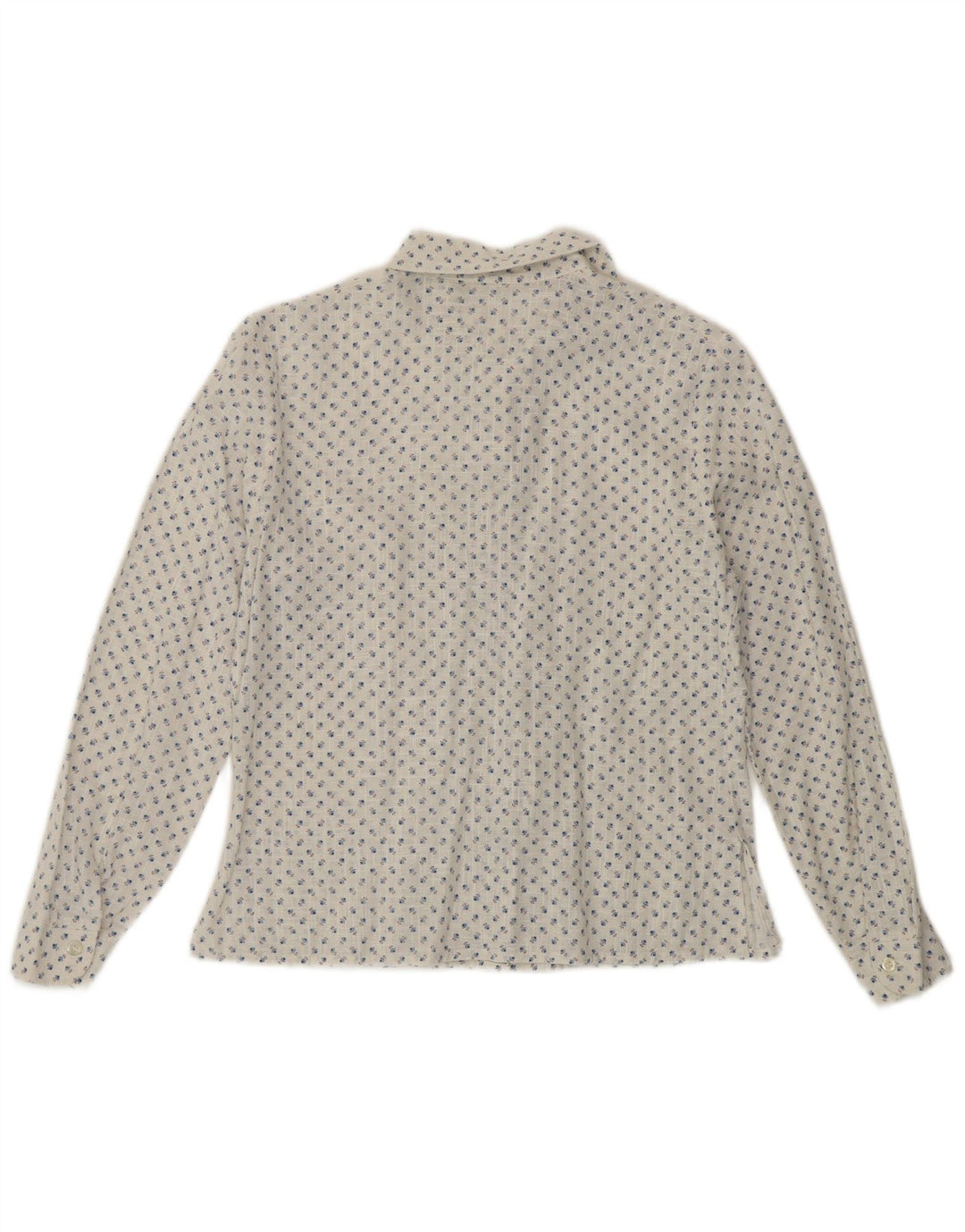 Vintage Damen Shirt UK 14 Mittelweiß geblümt
