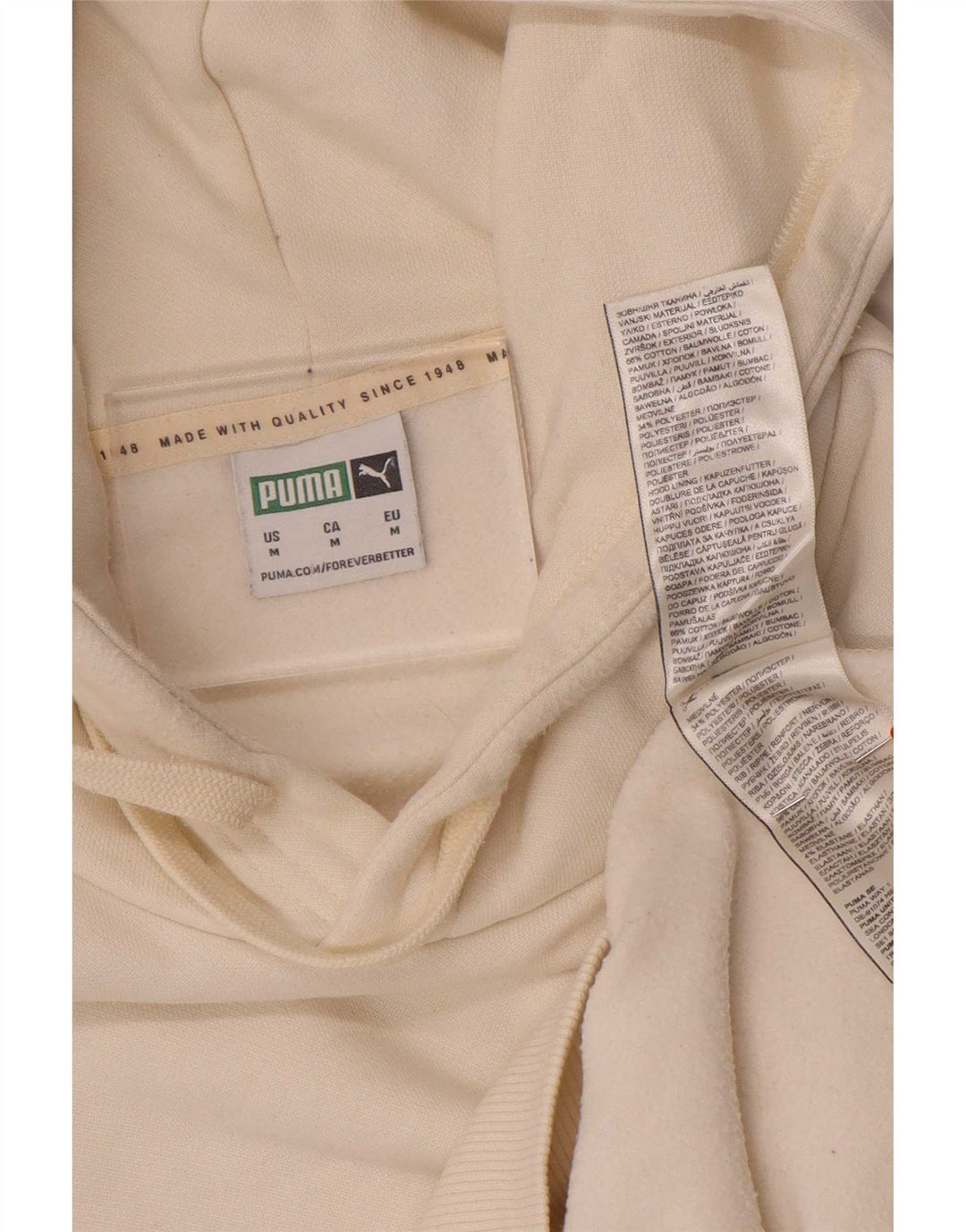 Puma Herren Kapuzenpullover aus mittelweißer Baumwolle