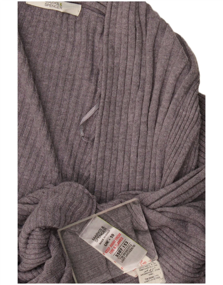 Marks & Spencer Damen Asymmetrischer Cardigan-Pullover UK 10 Small Lila